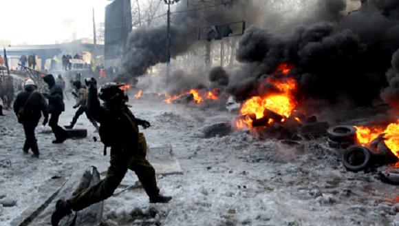 Bạo lực ở Kiev từ camera quan sát