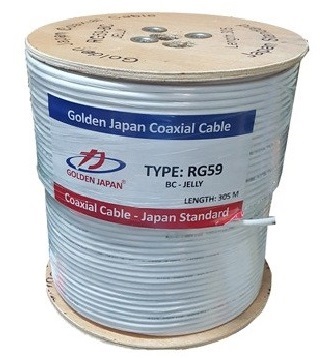 Cáp đồng trục có dây nguồn 305 mét/ cuộn GOLDEN JAPAN RG59+2C
