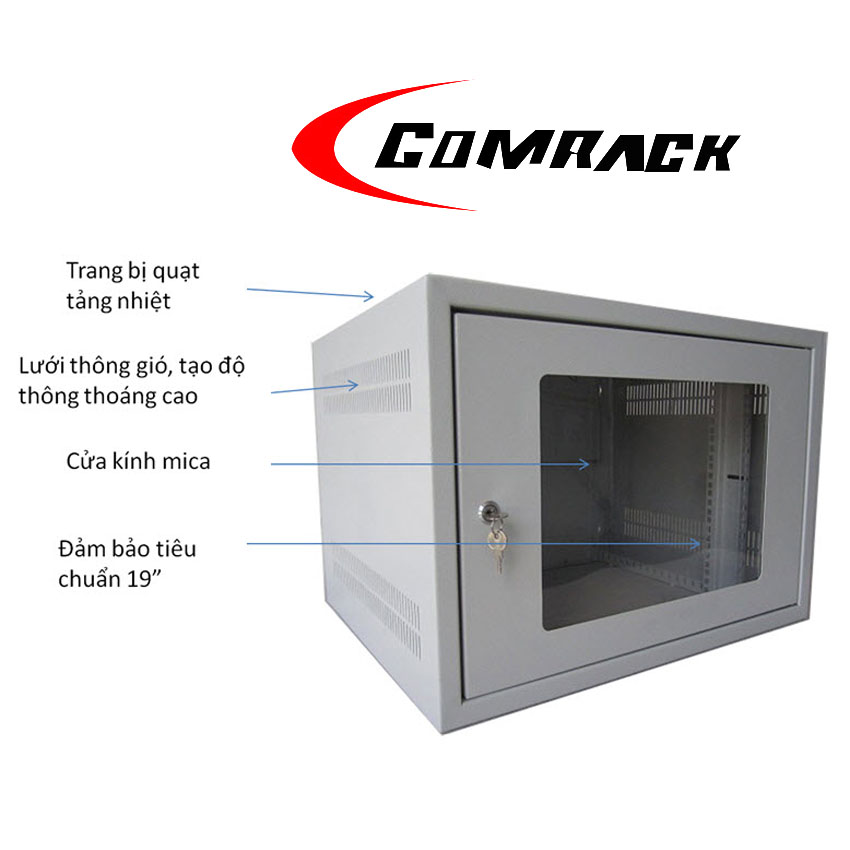 COMRACK White Wallmount 12U – 1 door